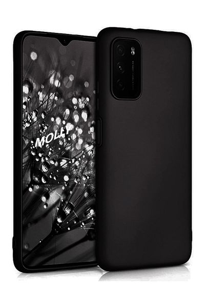 Molly حافظة سيليكون سوداء غير لامعة متوافقة مع هاتف Xiaomi Redmi 9t