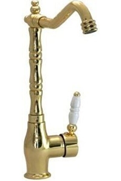 pazariz Bronz Rustik Mutfak - Banyo / Eviye Bataryası Sıcak Soğuk Çift Su Gir...