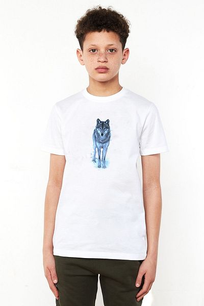 QIVI Tricou alb pentru copii unisex