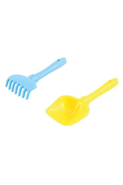 Polesie Set No:72: Blue Rake No:5, Yellow Small Hand Shovel No:5