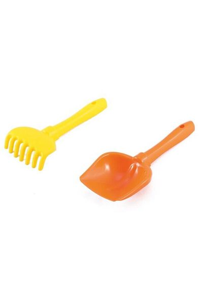 Polesie Set No:72: Yellow Rake No:5, Orange Small Hand Shovel No:5