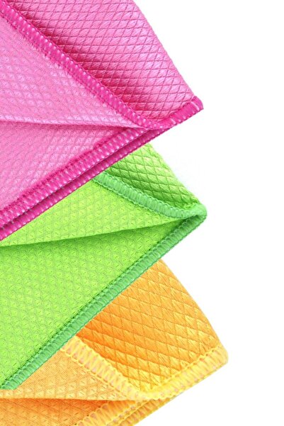 SİLVER HOME قطعة قماش تنظيف زجاجية من الألياف الدقيقة مقاس 50 × 70 سم بنمط ال...