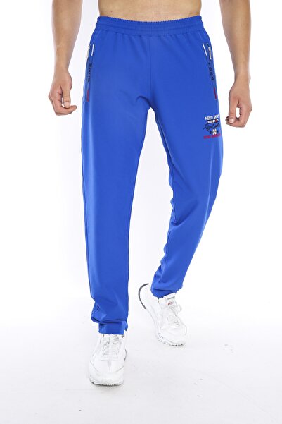 Need Men's Saks Pocket Zippered Embroidery Detailed Straight Leg Sweatpants
