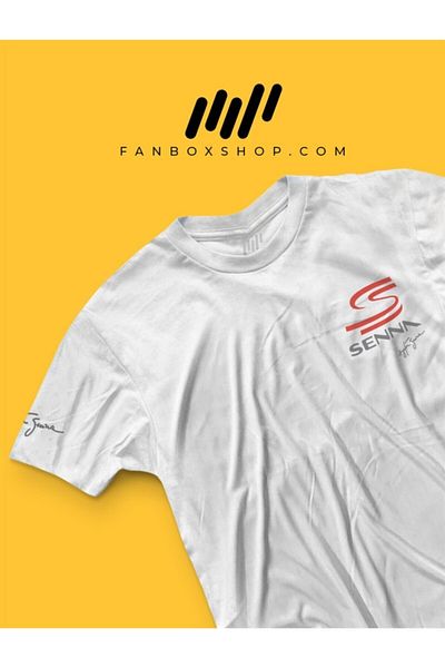 FANBOX SHOP Tricou imprimat cu sigla Senna semnată Ayrton Senna