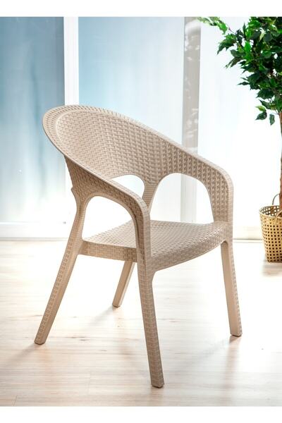 SANDALİE 6 Adet Garden Cappucino Sandalye Balkon Bahçe Teras