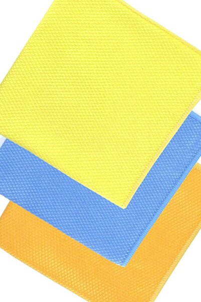 SİLVER HOME قطعة قماش تنظيف زجاجية من الألياف الدقيقة مقاس 50 × 70 سم بنمط البقلاوة