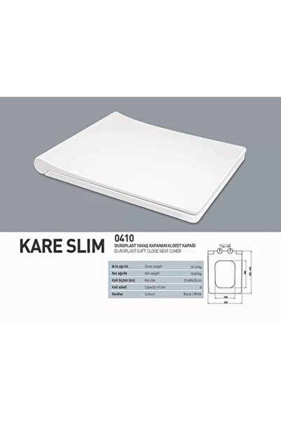 NKP Kare Slim Yavaş Kapanır Klozet Kapağı