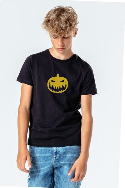 QIVI Unisex dečija crna silueta Halloween bundeva Štampano