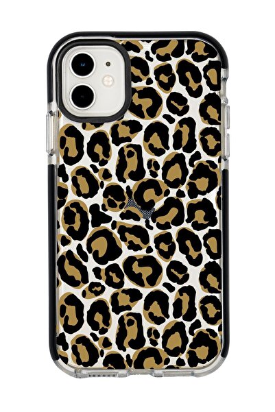 mooodcase Iphone 12 Leopar Desenli Candy Bumper Silikonlu Telefon Kılıfı