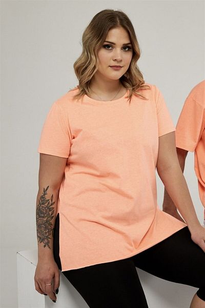 Seamoda Tricou de bază cu decolteu rotund - portocaliu neon