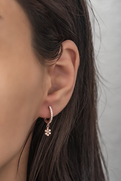 Nereze 925 Ayar Gümüş Minimal Çiçek Küpe