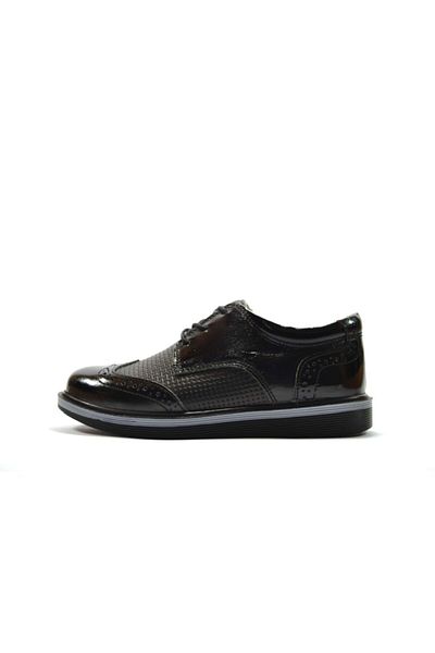 Toddler 51108 Leather Black Bonded Orthopedic Boys' School Shoes 31-35
