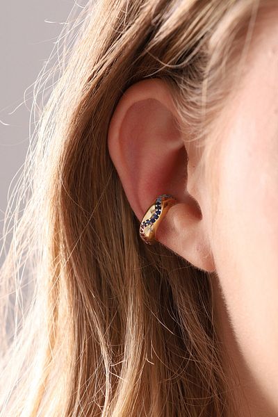 Bilsen Store Women's Colorful Zircon Stone Rose Plated Ring Cartilage Earrings