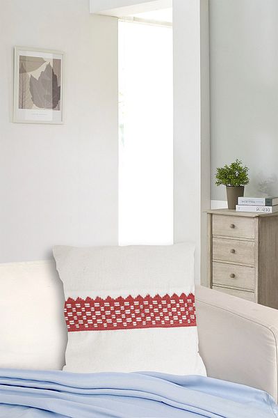 vivamaison Single Special Design Tile Lace Middle Linen Throw Pillow Pillow Case 43x43 Cm