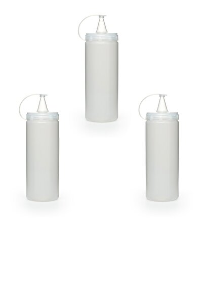 3 Plastic Oil Bottles with Sealed Lids Oil Can Sauce Bottle 700 Ml
