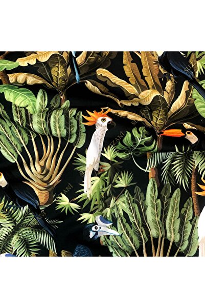 SUZANİ Papağan Desenli Dijital Baskılı Kumaş Kms-0879