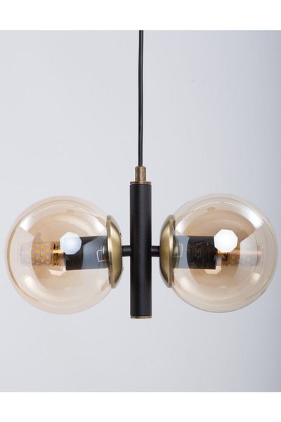 MŞ Aydınlatma Monera Black Tumbled Finish Honey Glass Chandelier