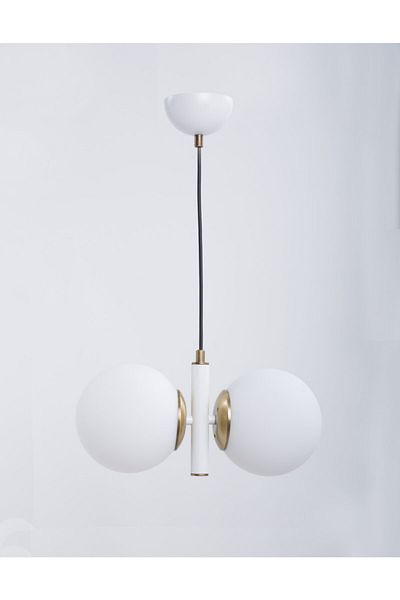 MŞ Aydınlatma Monera White Tumbled Finish White Glass Chandelier