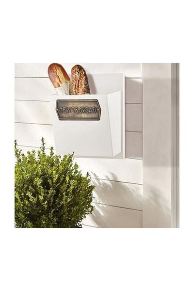 The Mia Bread & Newspaper Holder - White (Product Material Is Metal.)