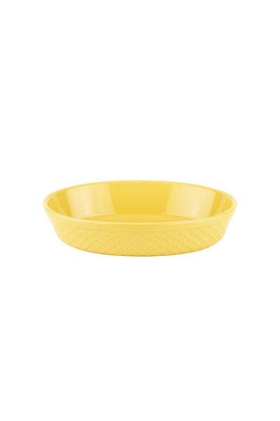 Tantitoni Diamond Ceramic Oval Yellow Oven Dish 28x18.5x6cm