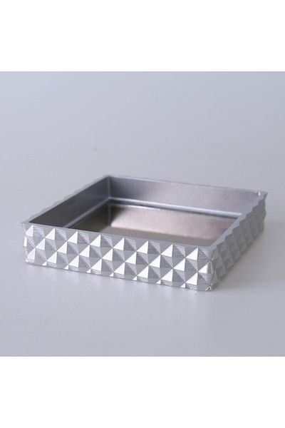 By Selim Pyramid Mirrored Napkin Holder Silver