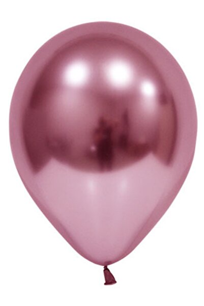 BenimMarifetlerim Pink Polished Chrome Balloon 12 Inch 10 Pieces