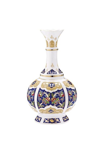 Kütahya Porselen Beyaz El Dekoru Haliç Vazo 25 cm Dekor No: 013880