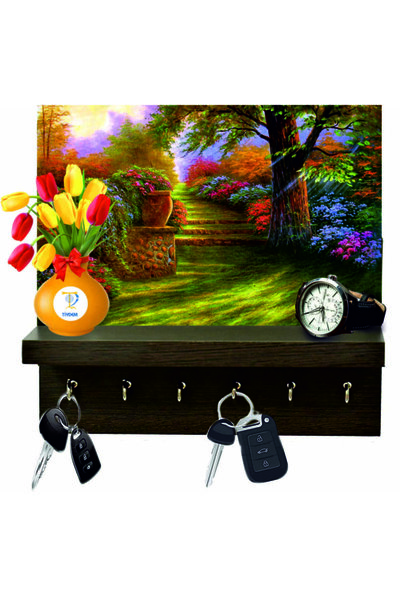 Tiydem Ahşap Anahtarlık / Anahtar Askısı Raf / Dekoratif Kapı Arkası Anahtar ...