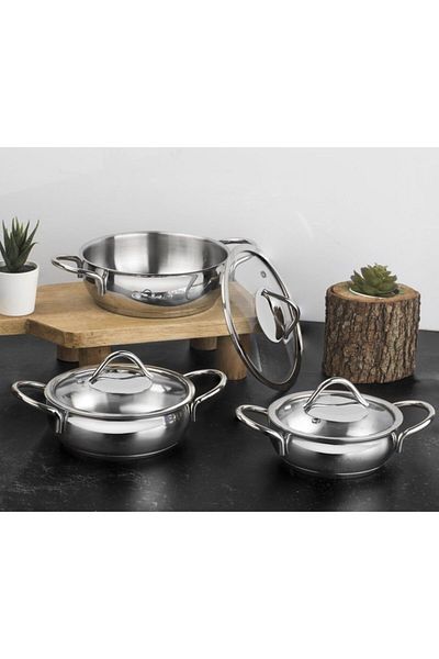 Taç Vitali 3-Piece 6-Piece Steel Pan Set - Tac-3496 Fma03683