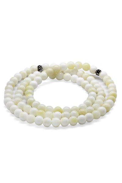 Tesbihane Both Bracelet - Both Necklace - and Prayer Beads 99 Pieces Mother of Pearl Natural Stone Accessory