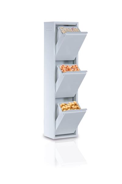 OlivaHomeDesign 3'lü Beyaz Metal Çok Amaçlı Dolap