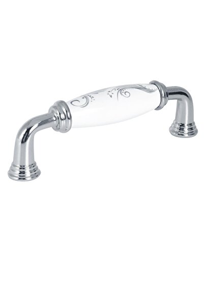 Porcellana Perla Porselen Kulp Dolap Çekmece Mobilya Mutfak Kulbu Yakut 96mm-krom-beyaz-stk081