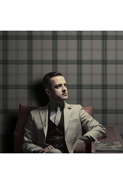 Adawall Geometrik Desen Duvar Kağıdı, Alfa 3714-4 -Ekoseli Desen, 16,50 M²