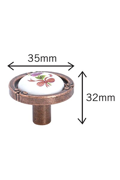 Porcellana Perla Porcelain Handle Cabinet Drawer Furniture Kitchen Children's Handle Emerald Button