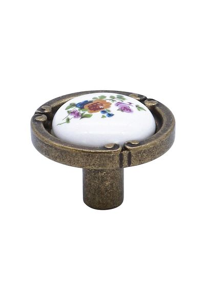 Porcellana Perla Porcelain Handle Cabinet Drawer Furniture Kitchen Children's Handle Perla Emerald Button
