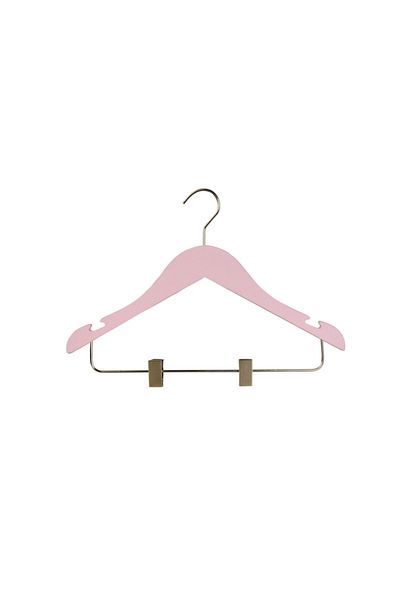 NYN Wooden 7-14 Years Old Young Children's Hanger with Pegs Pink Color 12 Pieces