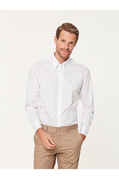 EMNANA Beyaz Regular Fit Gömlek