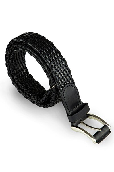 EMNANA El Yapımı Örgü Kemer - Siyah