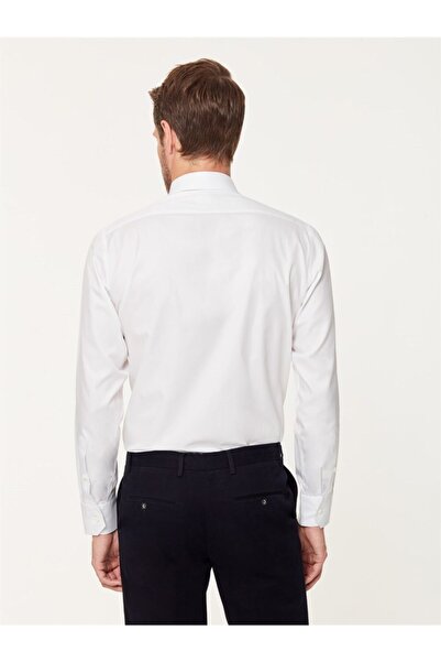 EMNANA Beyaz Premium Twill Regular Fit Gömlek