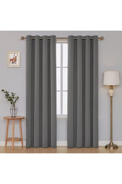 Devor Perde Rustic Background Curtain - Rustic Curtain - Anthracite Gray (100x250)