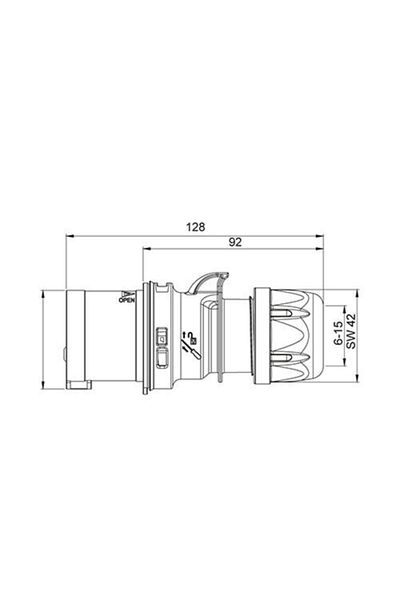 Mete Enerji 406103 في 4x16a. المكونات المسطحة IP44 (وصلة المسمار)