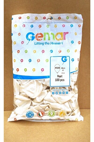 HKN 55 Metalik Gemar Beyaz Balon (11 Inc 28 Cm) 100 Lü