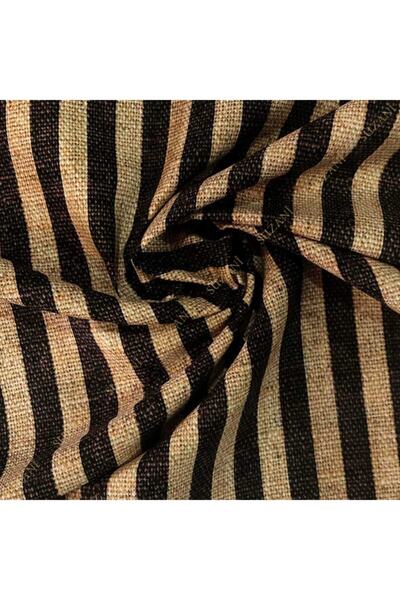 SUZANİ Çuval Zemin Kahve 2x2 Çizgi Desenli Dijital Baskılı Kumaş Kms-0973