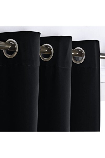 Devor Perde Rustic Background Curtain - Rustic Curtain - Black