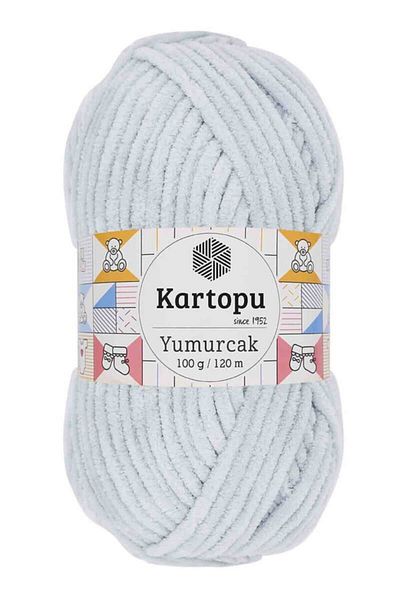 Kartopu Yumurcak Velvet Hand Knitting Yarn Κωδικός χρώματος: K919 Ανοιχτό Γκρι