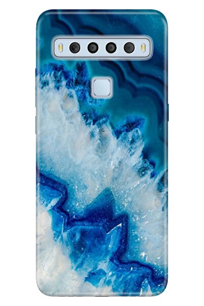 TCL 10l Uyumlu Kılıf Pure Modern Desenli Silikon Koyu Ametist