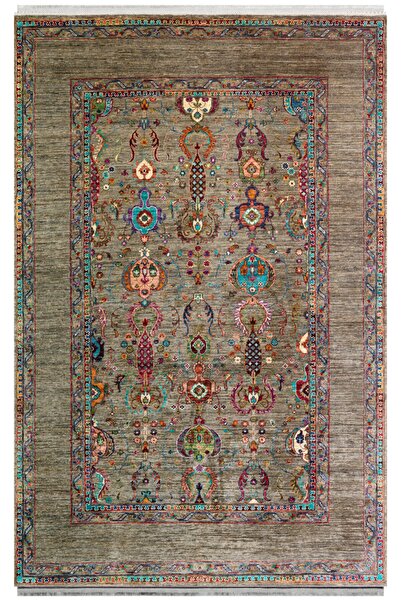 Eko Halı Antıque Atk 07 Olive Kolay Kullanımlı Kaymaz Karabağ Ve Antik D. Sah...