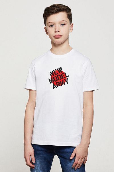 QIVI Tricou alb unisex pentru copii