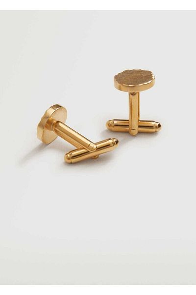 MANGO Man Men's Gold Yellow Gold Look Cufflinks
