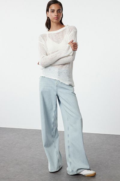 Trendyol Collection Прозорий светр екрю Светр TWOAW25KZ00145